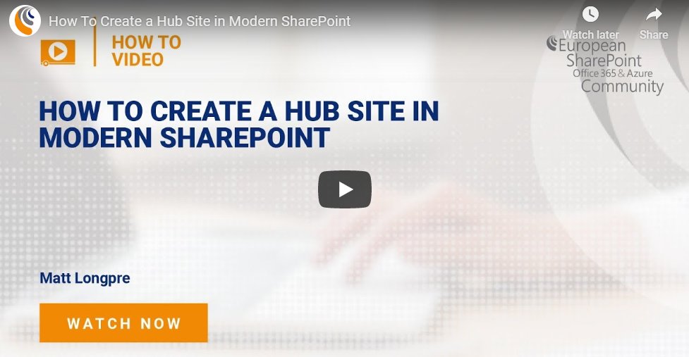 ESPC_Community's tweet image. How To Create a Hub Site in #ModernSharePoint ow.ly/Dox550AM9Vt