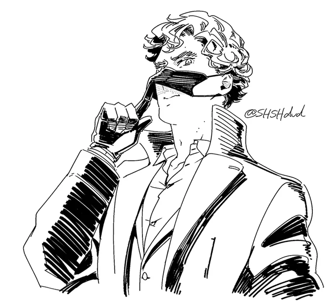 【らくがき】Sherlock wearing a mask 