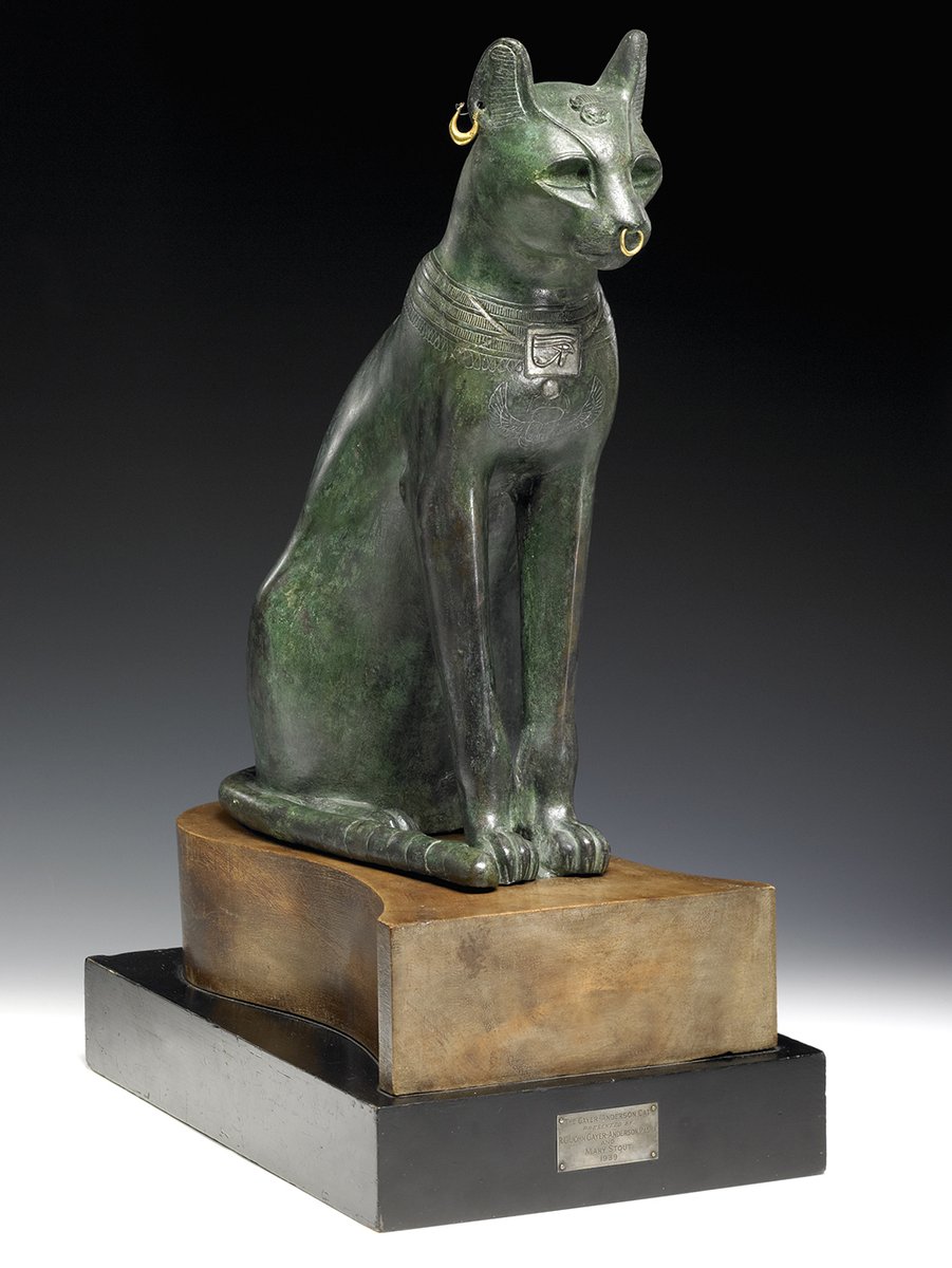 britishmuseum's tweet image. It’s #InternationalCatDay so we’re sharing one of the most famous felines in the collection – the Gayer-Anderson Cat. 

In ancient Egypt cats were highly valued as pets, but also acquired religious significance – read more here: ow.ly/Jah730qZzhr 🐱