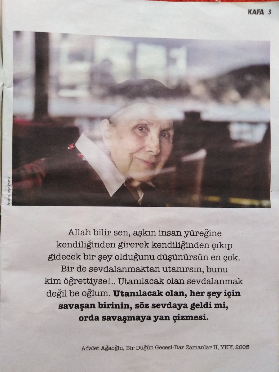 Utanılacak olan, her şey için savaşan birinin, söz sevdaya geldi mi, orda savaşmaya yan çizmesi.
Adalet Ağaoğlu https://t.co/xbRHUE3pDd