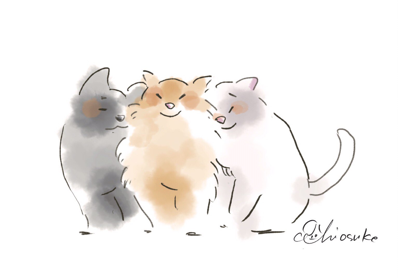 Chiosuke 色違いの僕達 世界猫の日 どうぶつ 猫 イラスト Drawing Illustration Art 描いてみた T Co Vg8qlyuzya Twitter