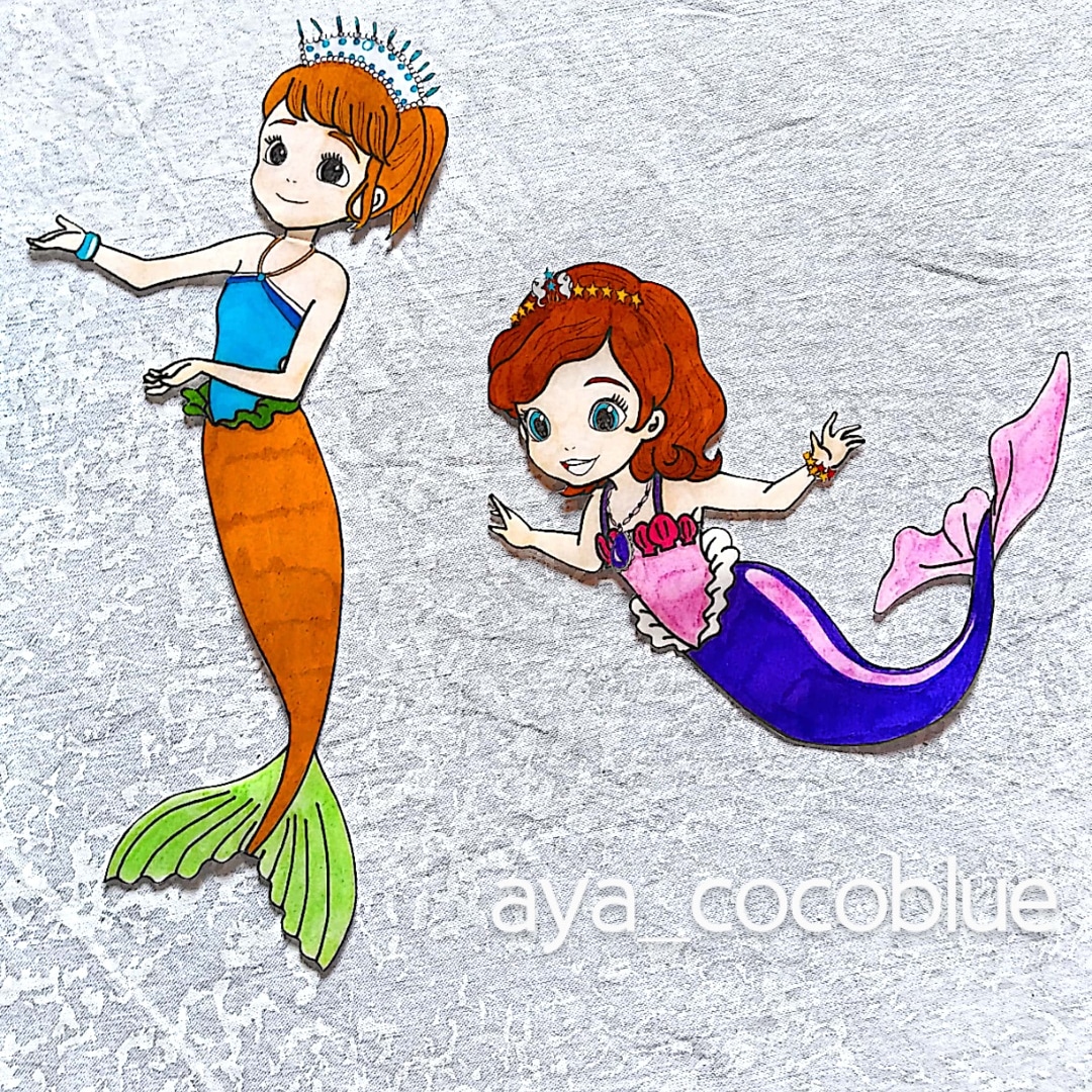 Nicoco 職場に飾る用に作ったシリーズ ちいさなプリンセスソフィア ディズニーチャンネル ソフィア ウーナ Disneychannel Sofiathefirst 人魚 Mermaid