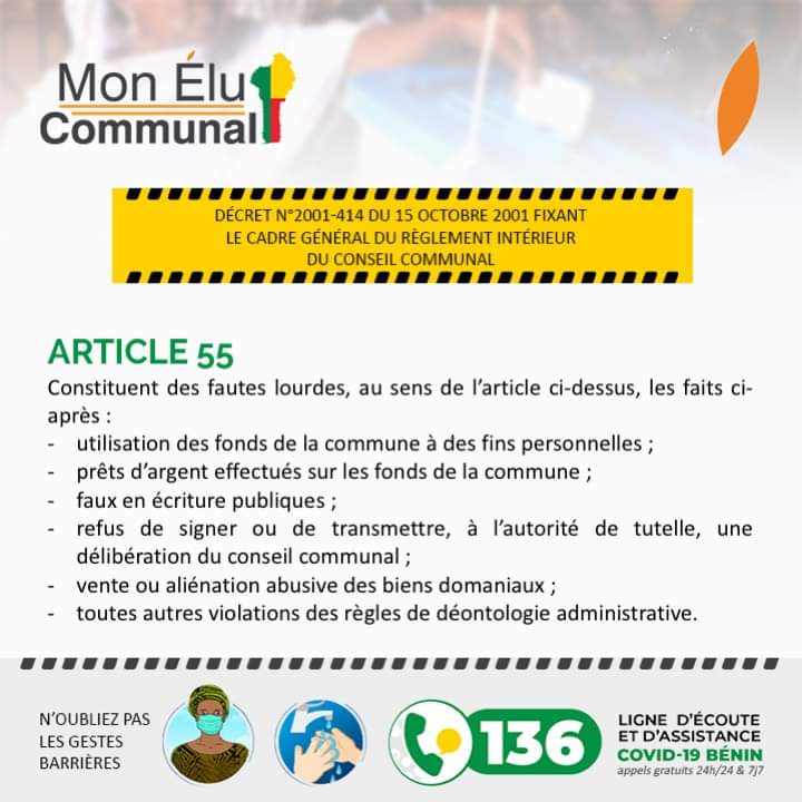 HOUEDANOURegina's tweet photo. Qu'est-ce qu'une faute lourde dans la gestion de nos municipalités au Bénin ?
Lisons nos textes pour mieux servir nos villes
#MonEluCommunal #NIMD
@wasexo @ab_benin @villeAvrankou @LaTeam_229 @WeAreNIMD @Benin_retweet @229robot @ancbenin @MouvementNTC @gouvbenin https://t.co/uBZ3fSOxIf