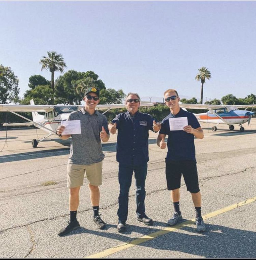 JacobLusher's tweet photo. The Lusher brothers are now pilots, so if any bad bitches wanna go flying, just hit up my brother cause I’m taken. https://t.co/XxMqRKxb0n