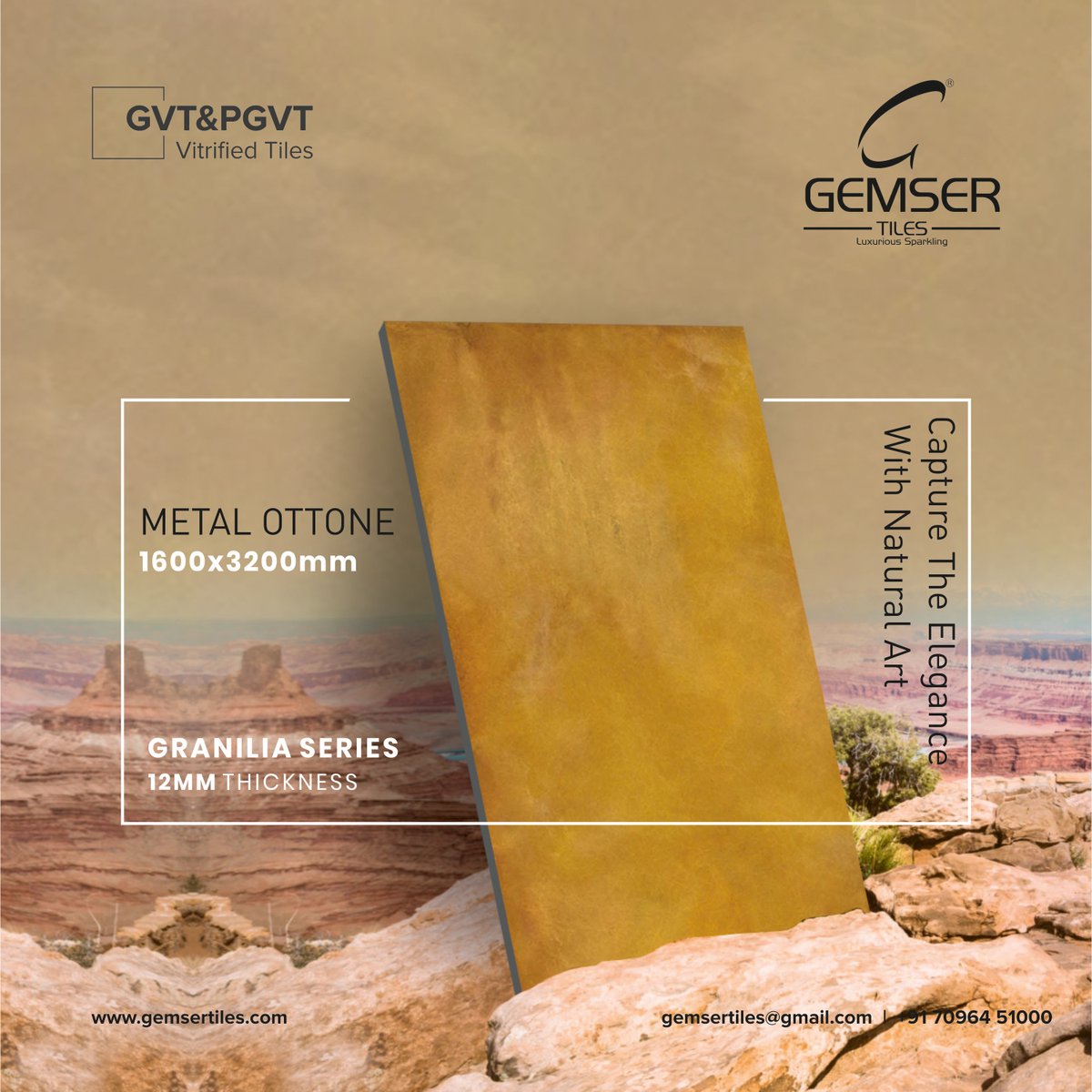 gemsertiles's tweet photo. Capture the elegance with Natural Art in Granilia Series - METAL OTTONE
#1600x3200mm #12mmThickness

For more visit our web:-
https://t.co/NOFJX7kp8t

#gemsertiles #gemsercollection #VitrifiedTiles #GVT #PGVT #floortiles #slabtiles #160x320cm #PorcelainTiles #SaturdayThoughts https://t.co/JCPz24C3ZD