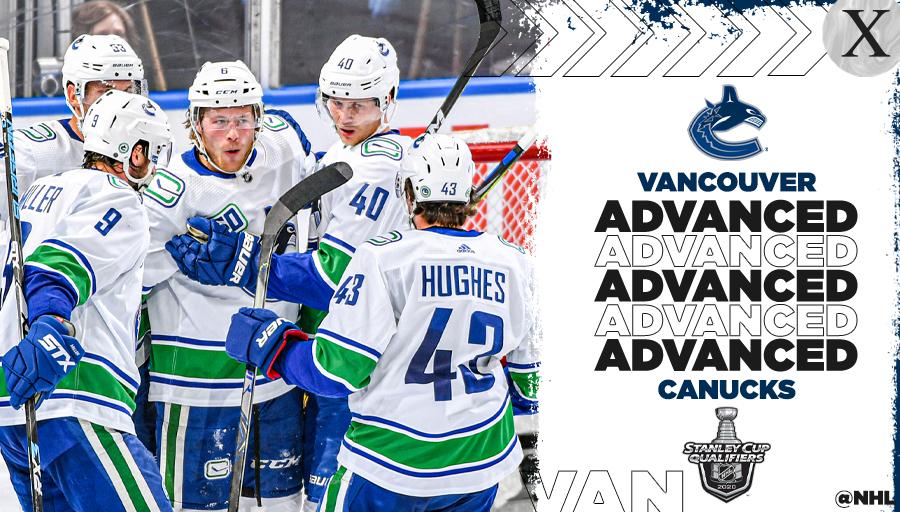 NHL's tweet photo. THAT'S A WRAP! 🎬

The @Canucks advance to the First Round. #StanleyCup https://t.co/ejpO7fxU1y