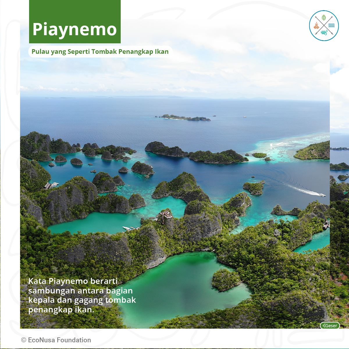 econusa_id's tweet photo. [TAHUKAH KAMU?]

Destinasi wisata #piaynemo namanya ternyata berasal dari nama sambungan tombak penangkap ikan. Nikmati dulu yuk, keindahannya https://t.co/wgof0iP63f