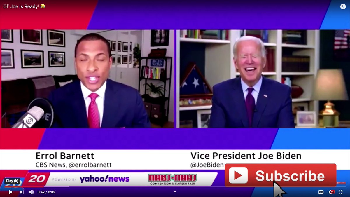 He's smarter than all Democrats put together.This is who he's up against.Biden's going to try the hysterical laughter schtick again during the debates.