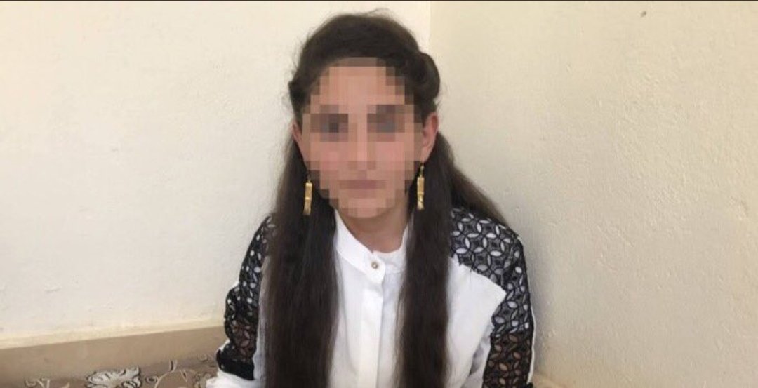 A  #Yazidi girl, 13 years old, was held for 11 months in ISIS-controlled territory and sold multiple times. Sexually enslaved, she recounted also being forced to cook, clean & wash the clothes of her Syrian terrorist & his family at a house in Raqqah city. #JusticeForYazidis 7/n