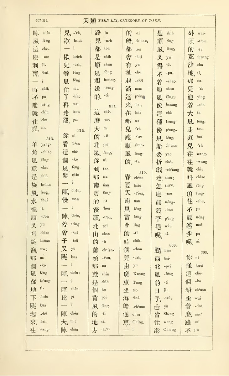 , 由省往港的船, 都會有扯起滿篷來, 在那兒跑順風的 [Fig. 3]. Wade translated it as “With a north-west wind, vessels on their way from Canton to Hongkong will run down with every sail set.” He explains in the note: “Chiang is short for Hsiang Chiang = Hongkong” [Fig. 4].