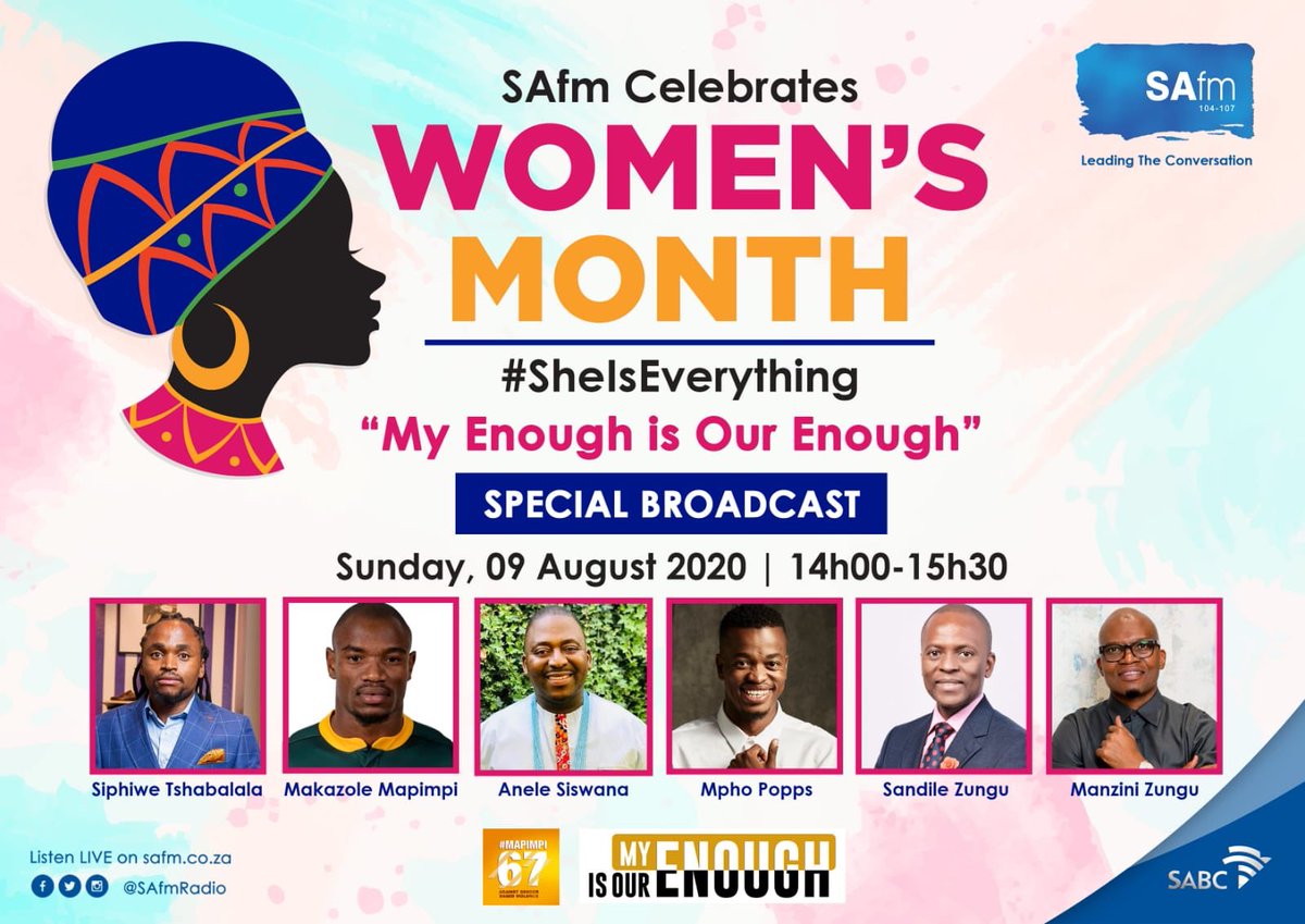 siphiweshabba's tweet photo. Be part of the conversation 🙏🏾✊🏿#myenoughisourenough #endgbv #mapimpi67 #SheisEverything
@ManziniZungu_ @MphoPopps @SAfmRadio @SABCNews @Makazole16 @AneleSiswana1 https://t.co/xhU3EkfSvd