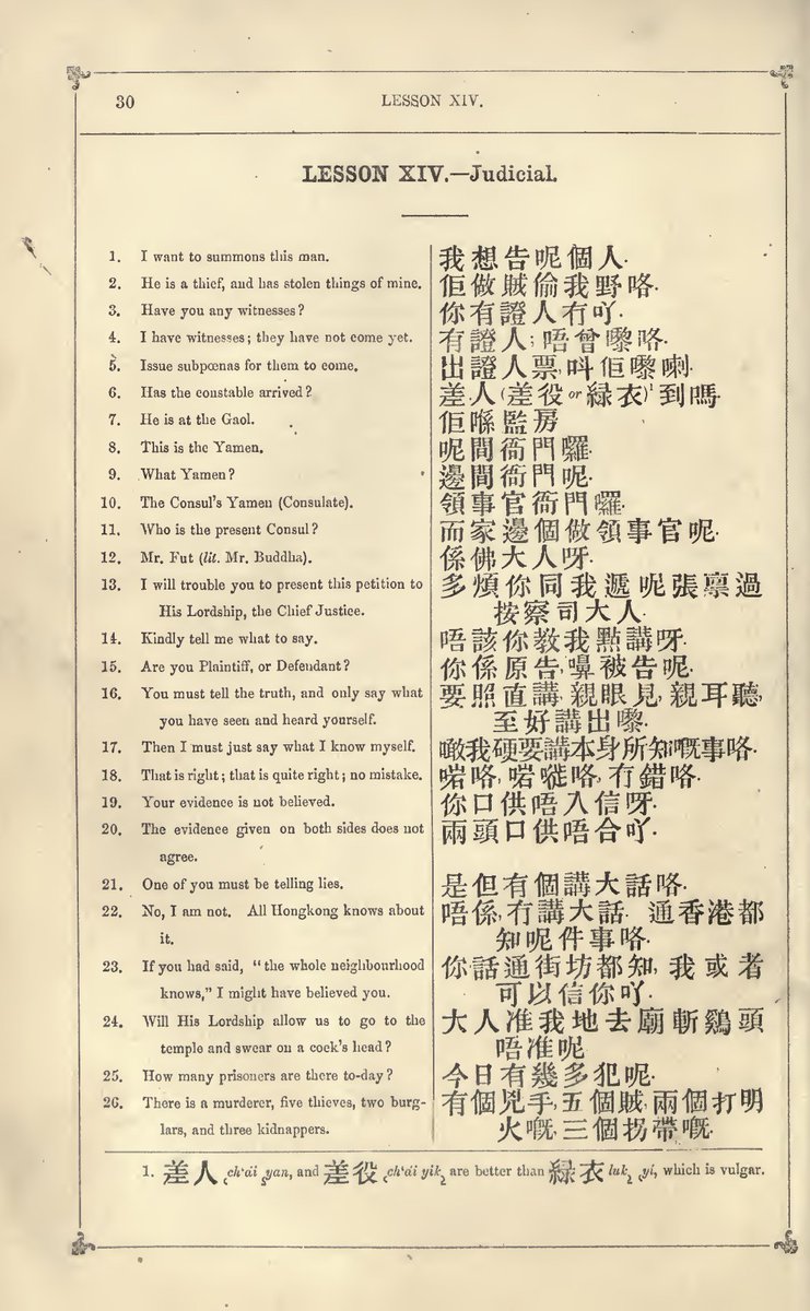 唔係，冇講大話，通香港都知道呢件事咯 [Fig. 9]. Interestingly, on the recto side, the romanization of the sentence shows: “M hai; mo kong tai-wa; tung Hong Kong to chi ni kin sz lok” [Fig. 10]…