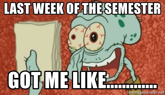 m_travis2's tweet photo. When the first week of school (my job) corresponds with the last week of the semester (for my masters degree)...I’m feeling like 🤪😫 https://t.co/LCZLhEThtB