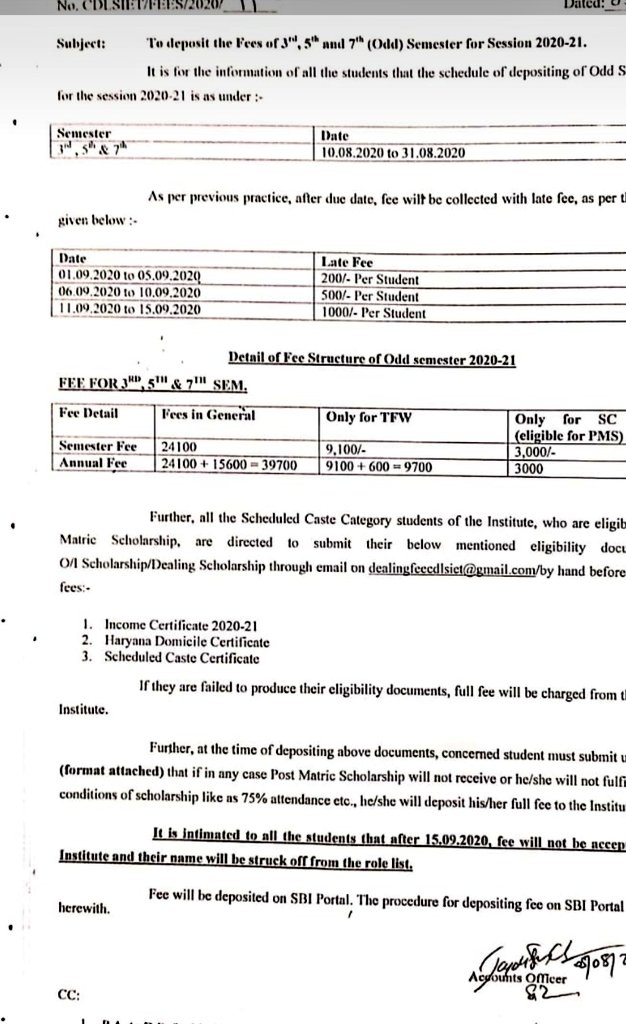 _Vaibhav_Pandey's tweet photo. #ReduceCollegeFees  #फीस_कम_होनी_चाहिए
@techedharyana @highereduHRY 
@GJUHSR @chkanwarpal @DrRPNishank
Our college asking us for same fee as previous year there is pandemic going on whole world is surviveing for living. How can we pay that much fee? please help us. #reducefee https://t.co/VkhmGGnPcr