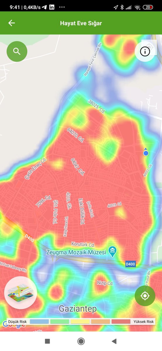 Bu haritaya göre ipekyolunun sağ tarafı komple; yani karşıyaka, Kayaönü, cinderesi, mervesehir.. yüksek riskli bölge! Önlem Sadece maske olmamalı..<a href="/gul_davut/">Davut GÜL</a> <a href="/gantepvaliligi/">Gaziantep Valiliği</a> <a href="/GaziantepBeld/">Gaziantep Büyükşehir</a> <a href="/okkesozeksi/">Ökkeş Özekşi</a> <a href="/GundemiAntep/">ANTEP SPOR GÜNDEMİ</a>