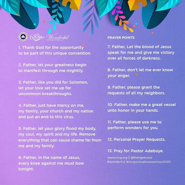 perezsanmi's tweet photo. "Watch out for the basic fire quenchers - Lust of the eyes, lust of the flesh and pride of life."

#8thAug.
@OpenHeavensINTL
#Actionpoint
@PastorEAAdeboye
#Wonderful
#RCCGVIRTUALCONVENTION2020 https://t.co/zKe6ZBdQFB