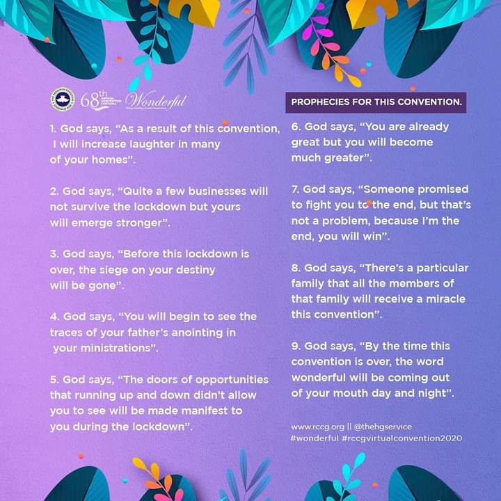 perezsanmi's tweet photo. "Watch out for the basic fire quenchers - Lust of the eyes, lust of the flesh and pride of life."

#8thAug.
@OpenHeavensINTL
#Actionpoint
@PastorEAAdeboye
#Wonderful
#RCCGVIRTUALCONVENTION2020 https://t.co/zKe6ZBdQFB