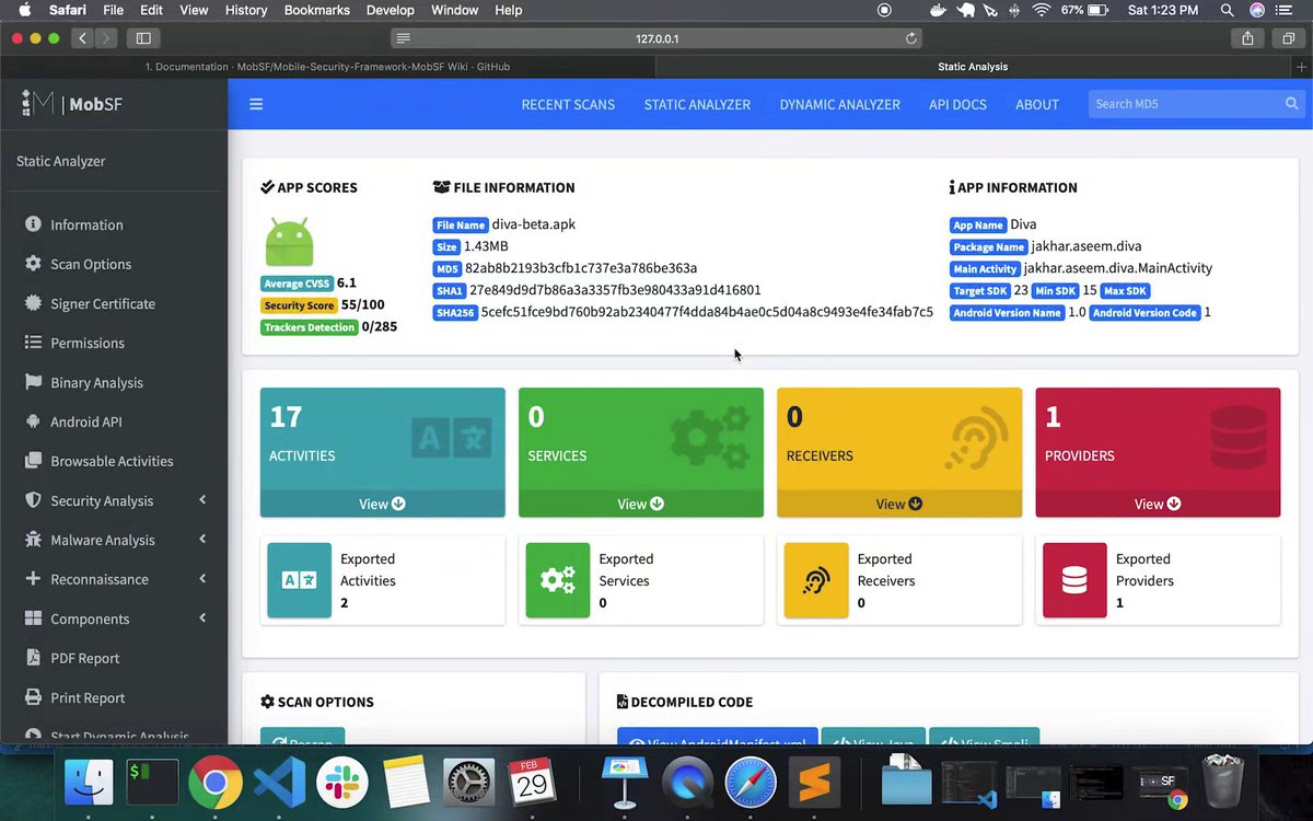 malwarelab_eu's tweet image. #MobSF: automated #Android/#iOS/#Windows Mobile #Security Framework for #pentesting and #malwareanalysis. By @ajinabraham 
static+dynamic, APImon, @fridadotre

For those who missed, the Demo Lab available on @DEFCON media server
#DEFCONSafeMode #defcon28 

forum.defcon.org/node/233122