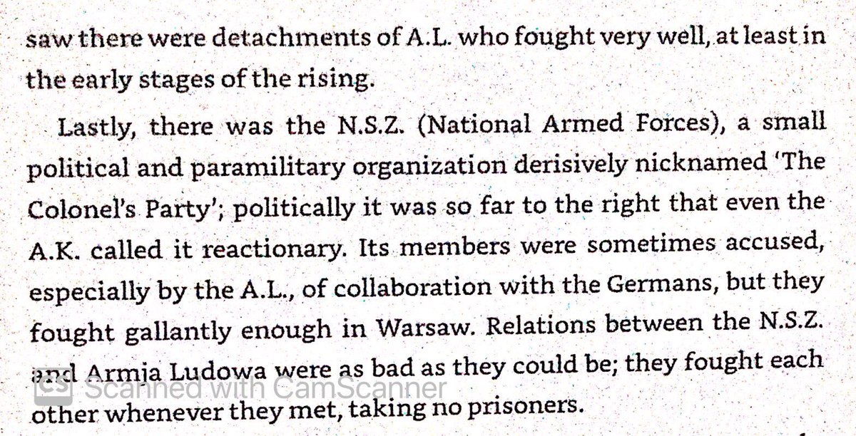 Poland had three main resistance groups - the largest was Armja Krajowa (AK), the next was the communist Armja Ludowa (AL), & smallest the reactionary NSZ (National Armed Forces).