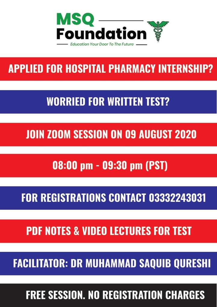 DrLectures's tweet image. Don&apos;t miss this opportunity! 

#hospital #pharmacy #intern #internship