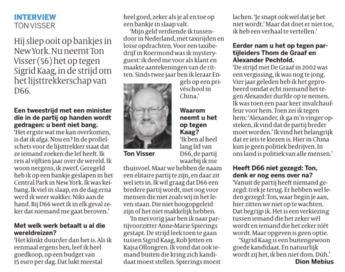 jaapmodder's tweet photo. De #gewoneman gaat het niet redden bij #D66 en hij weet het ook. #tonvisser ziet het goed: het is een partij voor hoog opgeleide, goed verdienende en keurig sprekende Nederlanders, meest ambtenaren, wetenschappers en leraren, die de VVD teveel “mkb” vinden en de PVDA te ordinair. https://t.co/IENE2xXasy