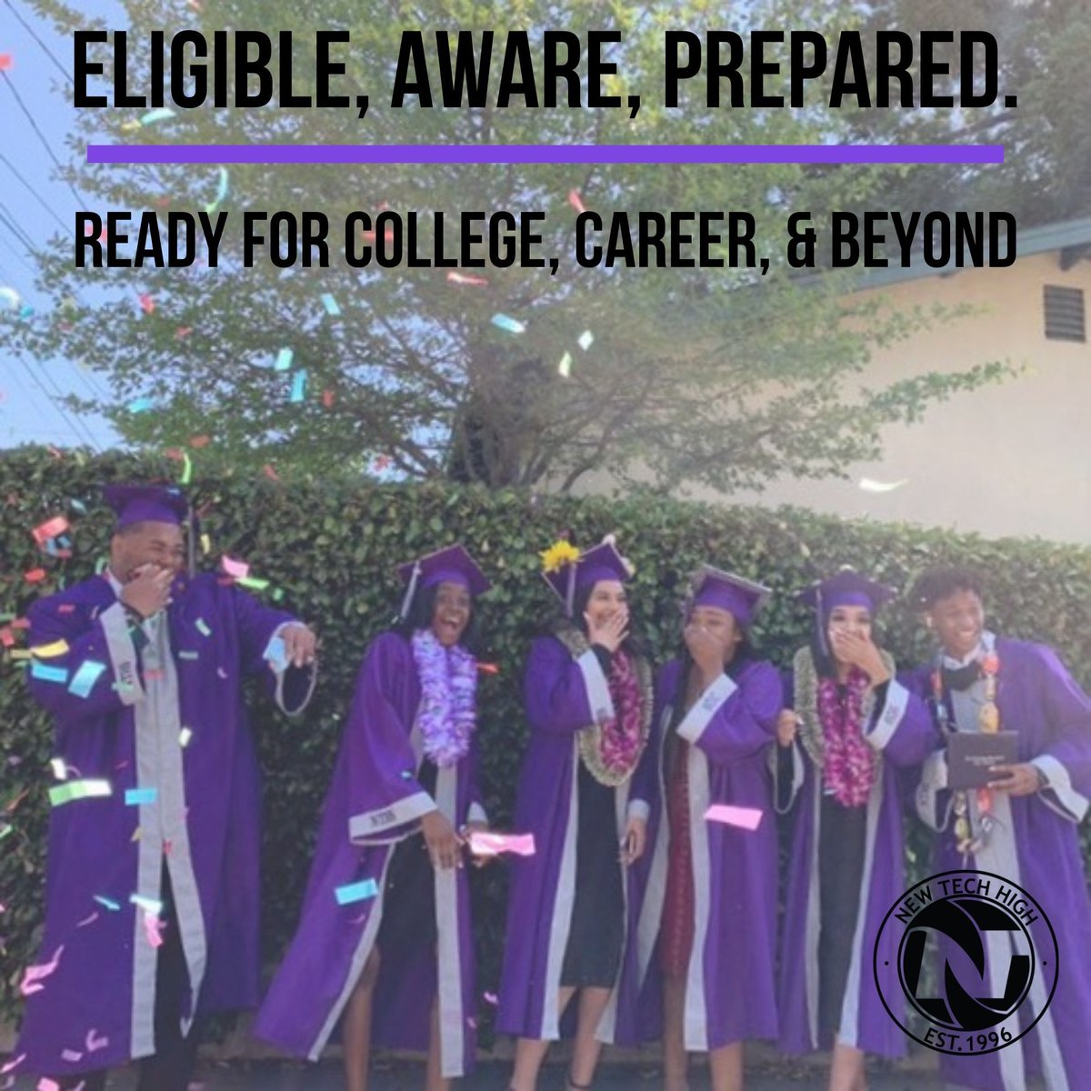 New Tech High students are eligible, aware, and prepared for life after high school and have a 88% college persistence rate which exceeds the national average #newtechhigh #eligibleawareprepared