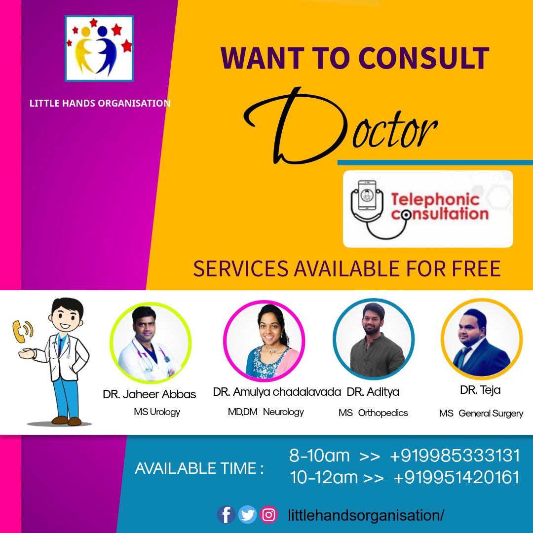 LHO_ORG's tweet photo. Littlehands Organisation (LHO) Initiated Help Line for patients from downtrodden sections of society. Patients with mild symptoms can self isolate in the comfort of their home. get free medical advice/counselling from our team of expert doctors through phone consultation. https://t.co/c3rkWnUGyC