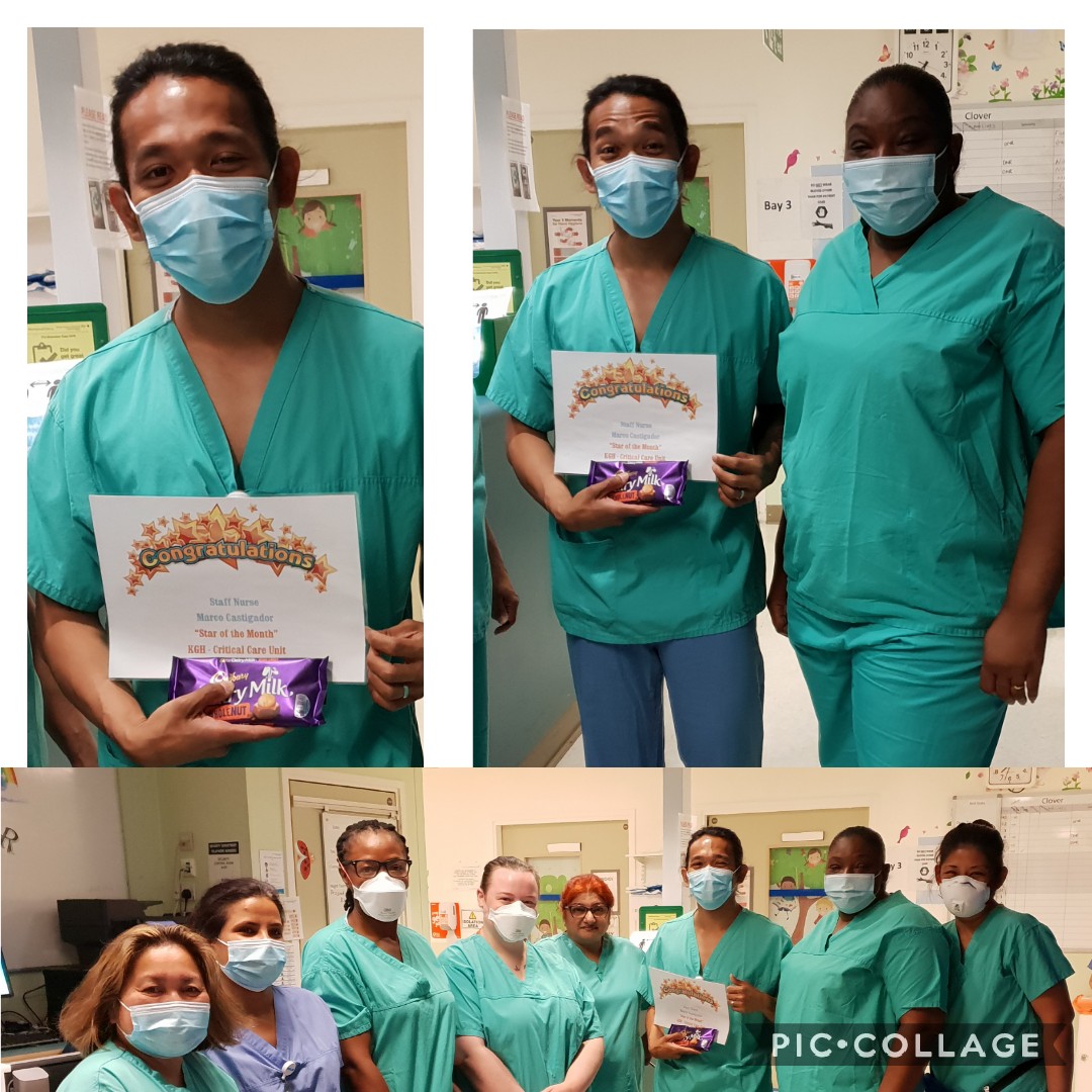 Sonia Javier (@soniajavier6) on Twitter photo KGH Critical Care- one of our redeployed nurses from Heather Ward, SN Marco Castigador, is nominated by the team as the "Star of the Month"...very well deserved.👏👏
<a href="/micheleelliot10/">Michele Elliott RGN MSc</a> <a href="/ruth_dando/">ruth dando</a> <a href="/devinar15/">Devina Ramchurn</a> <a href="/magsomahony_o/">Mags o grady</a> <a href="/BHRUT_NHS/">BHRUT NHS 🏥</a> KGH Critical Care- one of our redeployed nurses from Heather Ward, SN Marco Castigador, is nominated by the team as the "Star of the Month"...very well deserved.👏👏
<a href="/micheleelliot10/">Michele Elliott RGN MSc</a> <a href="/ruth_dando/">ruth dando</a> <a href="/devinar15/">Devina Ramchurn</a> <a href="/magsomahony_o/">Mags o grady</a> <a href="/BHRUT_NHS/">BHRUT NHS 🏥</a>
