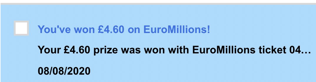 Oh. OH. I’m still happy. Honest. They could’ve probably put that in the email. But. Ok. Good. As you all were. It’ll buy me a coffee. Just.