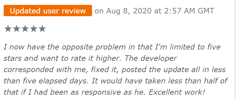 Frozax's tweet photo. Another example of why I read all #reviews and reply to nearly all users! Now I have one more happy player and one less #bug in #gridsofthermometers🌡️ #gamedev #indiedev #reviews ⭐️⭐️⭐️⭐️⭐️ https://t.co/gDwCM1vjMz