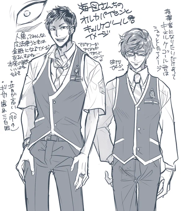 海図さん@Kaizu_ のモブ寮生くん描いていいよって言ってもらえたのでわたしのイメージで描かせていただきました!!楽しかった〜海図さんの小説はモブ学生くんたちがモブと思えないレベルでバリバリ生きてるのほんま好き…イデアズ小説続きお待ちしてますヘヘヘ 