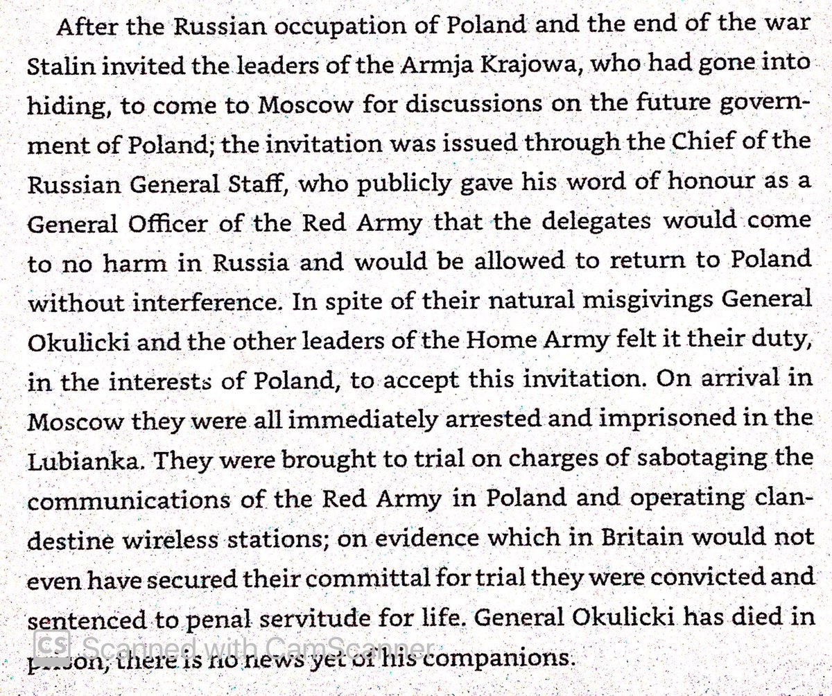 The Soviets invited the leadership of Armja Krajowa to Moscow after the end of the war. Promised no harm by the Red Army, they were nonetheless arrested & imprisoned.