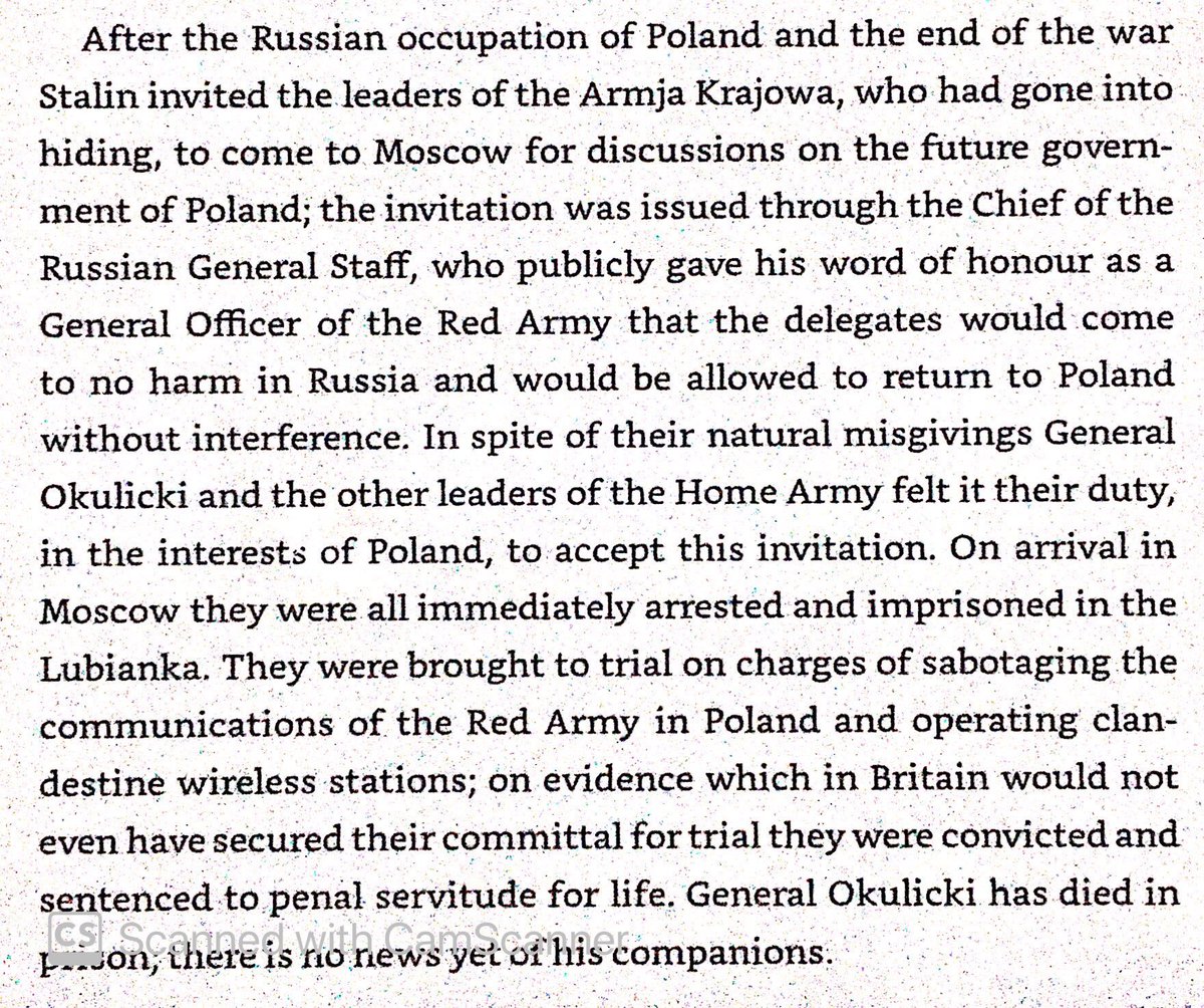 The Soviets invited the leadership of Armja Krajowa to Moscow after the end of the war. Promised no harm by the Red Army, they were nonetheless arrested & imprisoned.