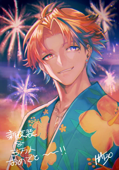 登録者3万人おめでとうございます!新衣装もカッコイイ～～～～～ #描クテル #夕刻ロベル 