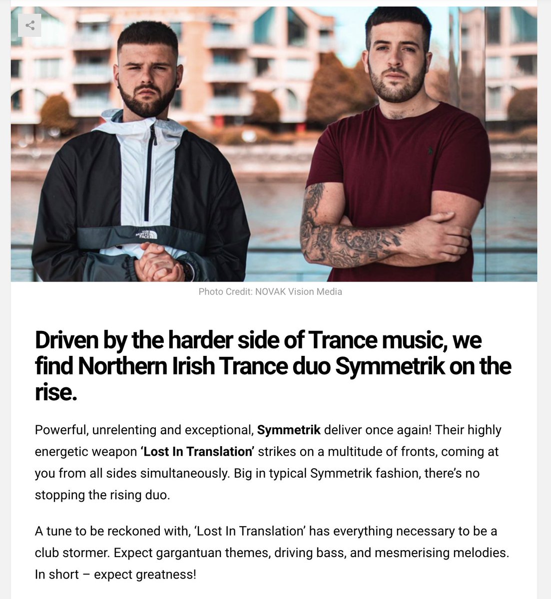 Much thanks to @tranceprojectau  for giving our latest release from Symmetrik this glowing review.
Currently up to #6 in the @beatport Hype Chart.
hte.complete.me/lostintranslat…
@BlackHoleRec @BlackHoleDist @BlackRockPub 
#hardtranceeurope