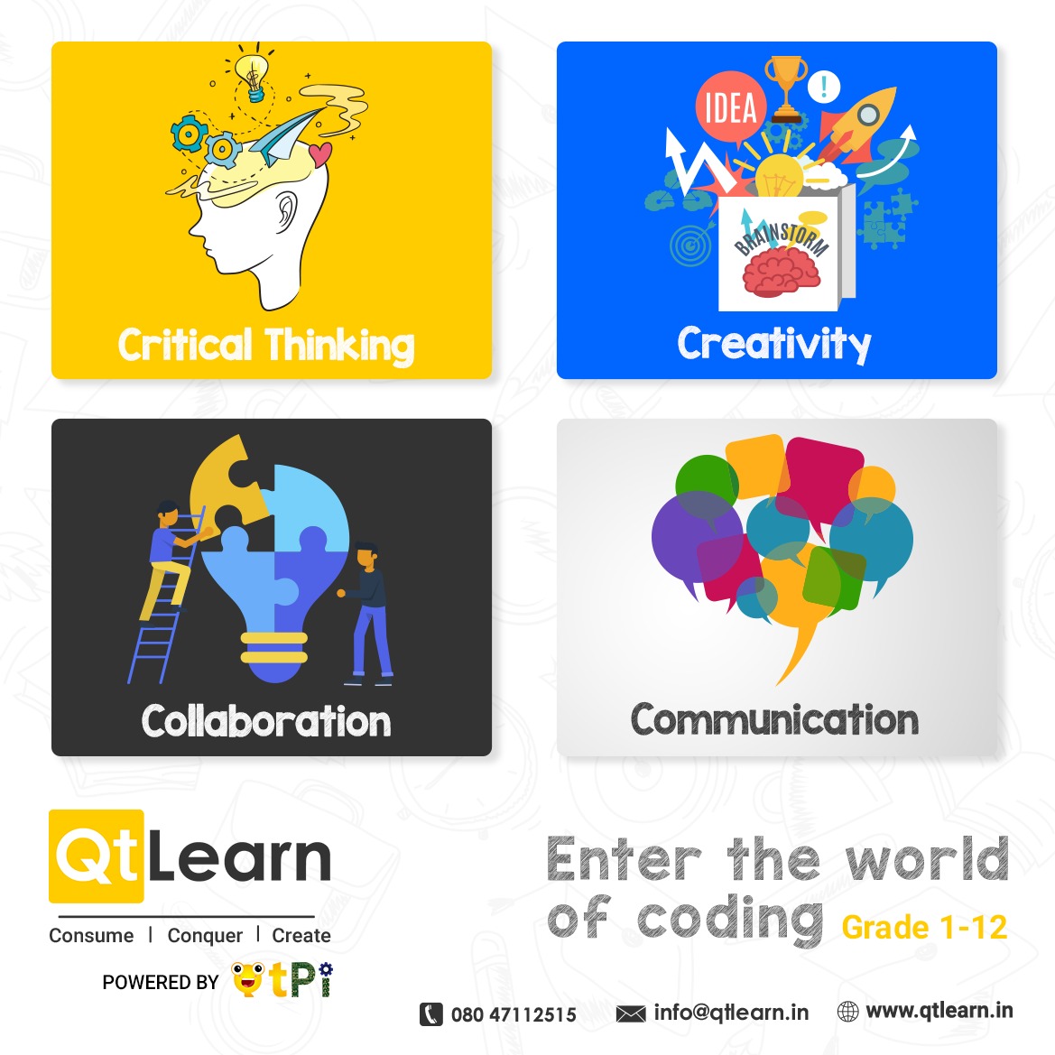 iGokulkris's tweet image. Code and enjoy❤
QtLearn is offering 𝗟𝗶𝘃𝗲 𝗢𝗻𝗹𝗶𝗻𝗲 𝗖𝗼𝗱𝗶𝗻𝗴 classes for 𝐆𝐫𝐚𝐝𝐞 𝟏 - 𝟏𝟐
Try an Hour of Coding trial class for only 𝐑𝐬 𝟗𝟗/-
𝐑𝐞𝐠𝐢𝐬𝐭𝐞𝐫 𝐇𝐞𝐫𝐞: rzp.io/l/9sRooB6
#CodingCult