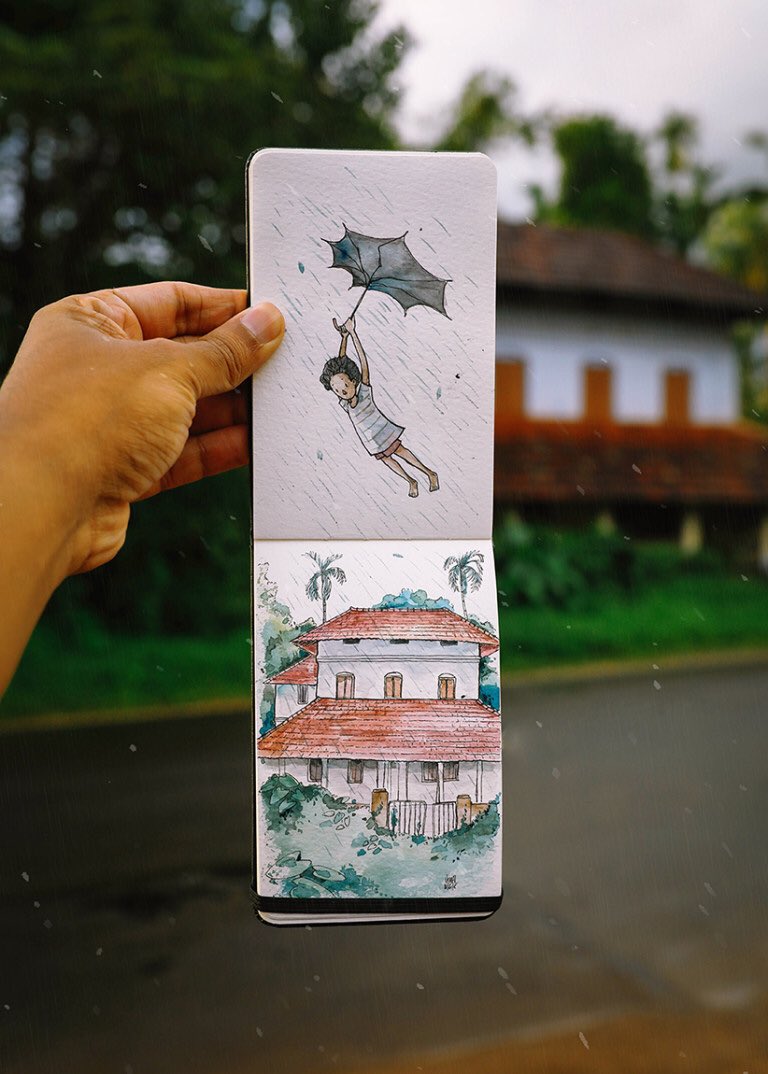 MohitShukla__'s tweet photo. Monsoon drawings by someone in Kerala. Don't know the artist. https://t.co/t42Nf7erd6
