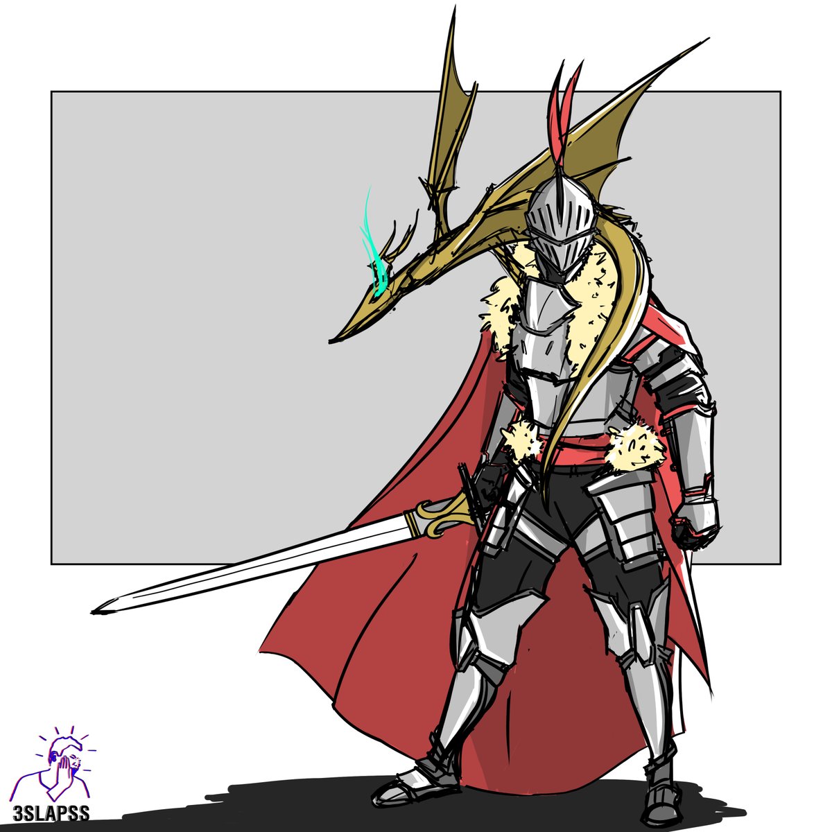 3SLAPSS's tweet photo. A quick sketch of the knight and his dragon from the first post.

- F https://t.co/xeeJ2RZsQb