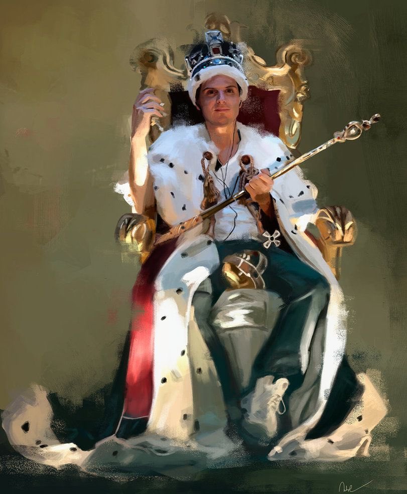 Sallyknitter's tweet photo. @221blonde You should see me in a crown π ππ€© #Sherlock #thekingofcrime #royalmastermind #moriarty π https://t.co/myPuewSB4P