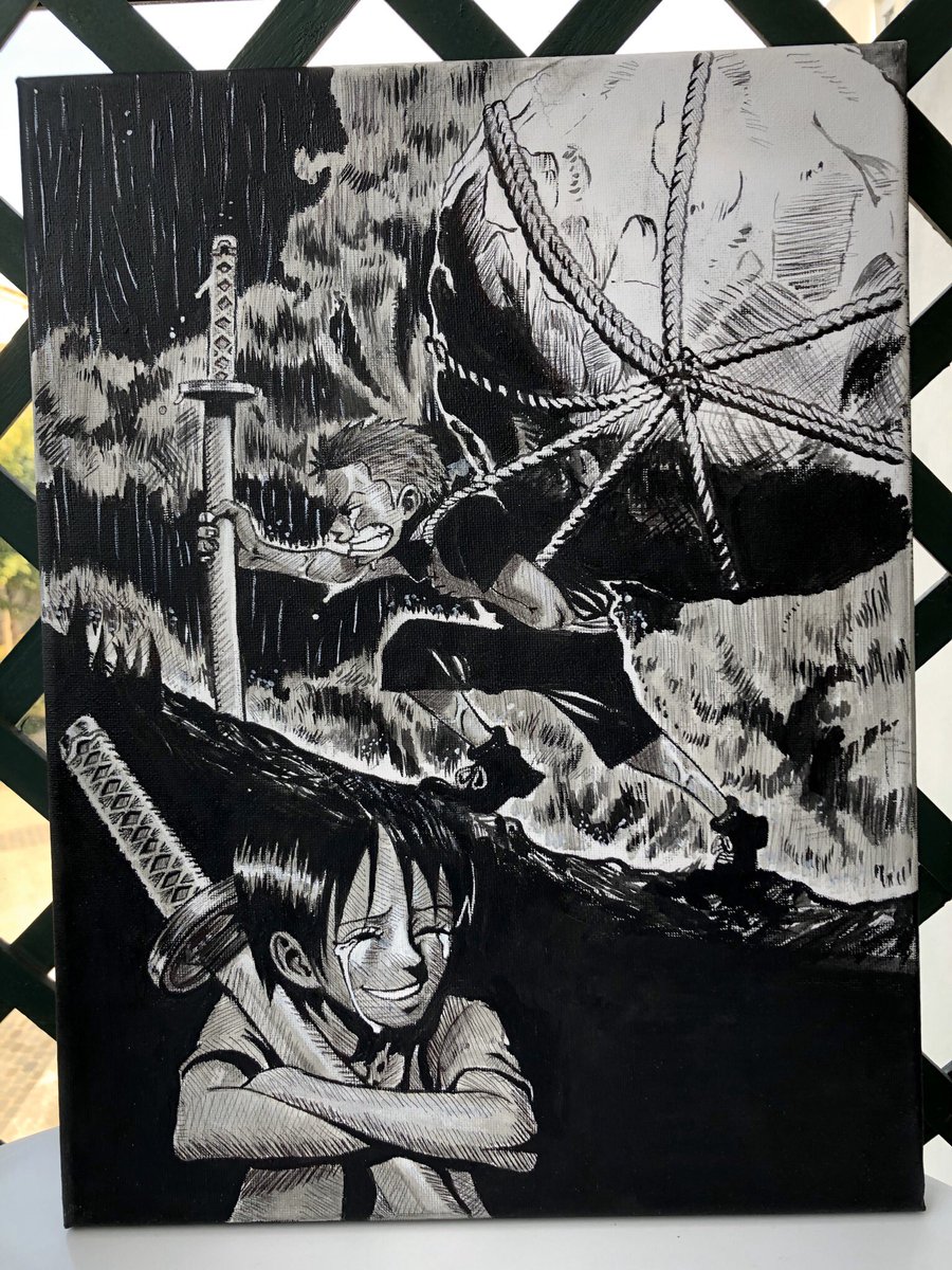 maassi__'s tweet photo. Zoro x Kuina ⛩ https://t.co/gLtDaNLkLT