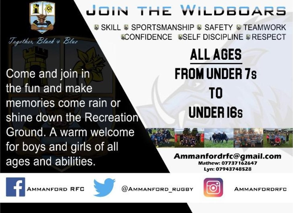 🐗 WILDBOARS UPDATE 🐗

We're pleased to announce our Mini &amp; Junior section will return to training on Wed 16th Sept

We're looking forward to welcoming back all our Wildboars &amp; any boy or girl interested in playing rugby to come &amp; join us too 🔵⚫
#Wildboars #GlasaDu #TheFuture