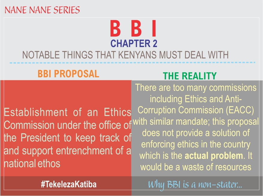 Entrenchment of National Ethos my foot! So many commissions, so many recommendations., zero implementation. Start with implementing the Ndungu report. That would be progress. As for Ethics, begin by prosecuting & jailing the corrupt! Otherwise,  #TekelezaKatiba