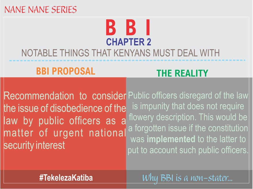 Hii ni serikali ya Majambazi! Impunity starts and the top and is replicated. The Constitution is clear on public officers that break the law. In Kenya though, they are transferred or rewarded with bigger positions. #TekelezaKatiba