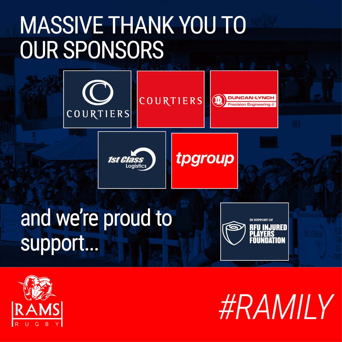 Here's the Senior Squad <a href="/samurai_sports/">SAMURAI</a> new Iconix 220S shirts for 20-21. Massive thank you to <a href="/CourtiersWealth/">Courtiers</a>, Duncan-Lynch, 1st Class Logistics &amp; TPGROUP. <a href="/Rams_RFC/">Rams RFC</a> proud to support <a href="/TheRugbyCharity/">RFUIPF</a>. Supporters shirts will be available #watchthisspace #ramily