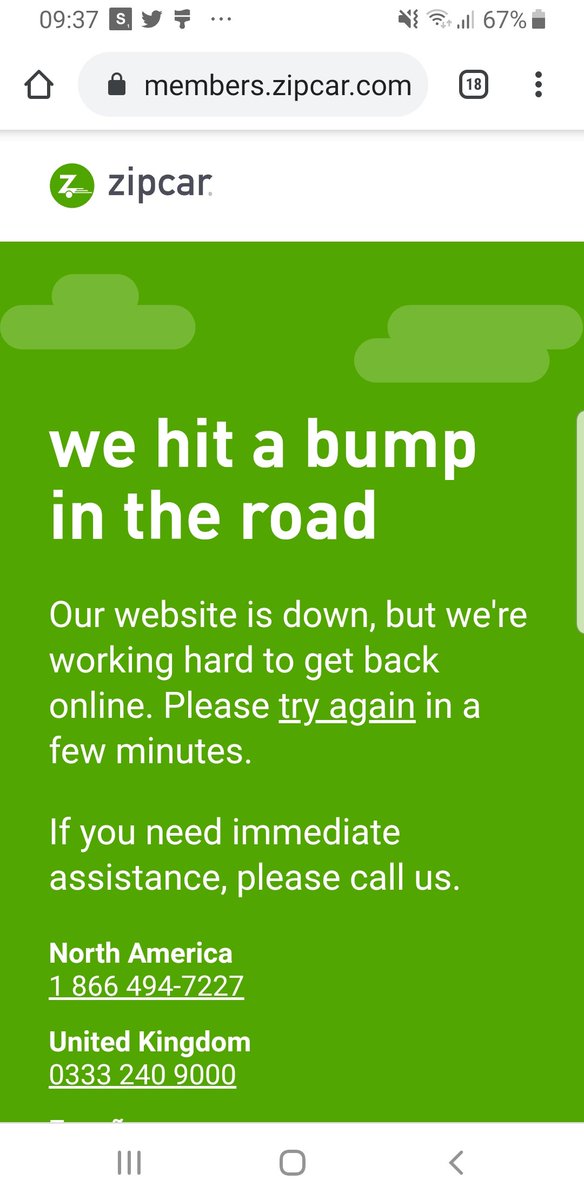 MikeyB_yo's tweet photo. @ZipcarUK site down for new members? Wanted to spend the day using one of your cars... But can't sign up for anything https://t.co/05GGaUTZ80