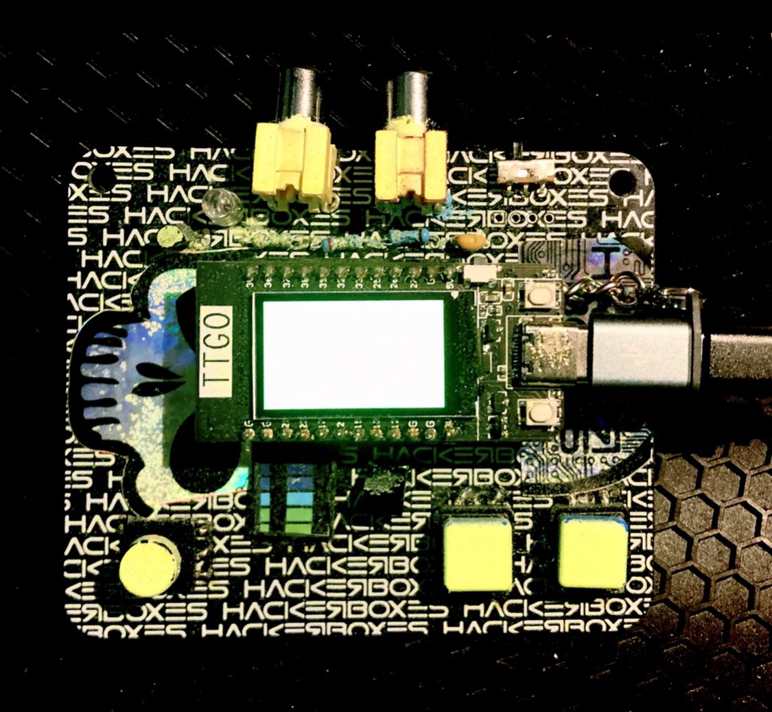 503physSec's tweet photo. Joe @HackerBoxes I can’t wait to play more with this months hardware. WiFi, Bluetooth, and IR happen to be 3 of my favorite things. It was fantastic seeing you build one on the HHV Twitch stream yesterday! #defcon #badgelife https://t.co/Pxek2EhqRd