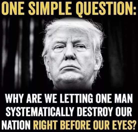 @JamesWy01345727 @SenWarren @USPS @OIGUSPS The whole country is turning into a cesspool because of this evil excuse for a human being!  No morals, no common decency, just destruction of everything good!
Good God, what the hell is wrong with people?