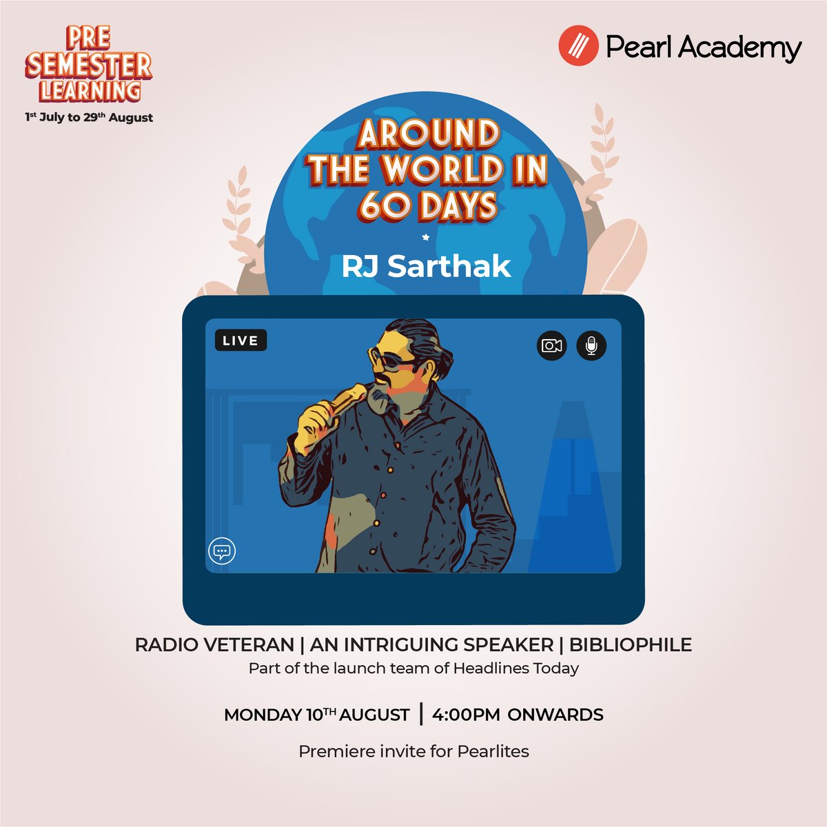 PearlAcademyInd's tweet photo. #PreSemesterLearning Around The Radio World with the one making the waves! We mean the one, the only, and the superbly multi faceted RJ Sarthak of course! An exclusive opportunity for our freshmen batch of 2020 to interact, learn and get inspired by present day creative legends. https://t.co/F5qdKxaWvM