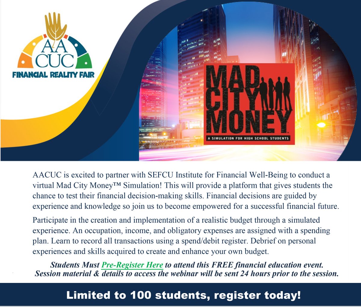 Calling on Teens from Across the Country!!! FREE virtual financial education event!