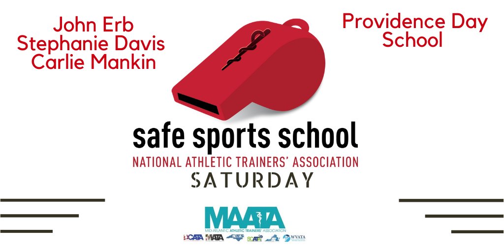 D3_MAATA's tweet photo. Congratulations to John Erb, Stephanie Davis & Carlie Mankin the #AthleticTrainers at Providence School for being awarded the @NATA1950 Safe Sport School Award again! #WayToBeGreAT #D3SSSWinner #StudentAthleteSafety
@NCATA1974 @ProvidenceDay @ChargersPDS https://t.co/y8siTVPK6S